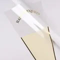 Elegant transparent flower bouquet bag with gold Hand Bouquets text and gold foil accents - 30 Pieces/Pack (28x44cm) / Milk White