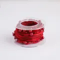 Elegant red woven ribbon with decorative pearls for gift and flower wrapping decor - 5 Yards/Roll / Burgundy