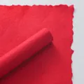 Carta Dongba rossa fatta a mano con trama premium per confezioni floreali e bordi sfrangiati - 55x40cm (5 Fogli Per Confezione) / Rosso Vino Prugna