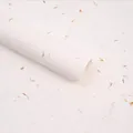 Carta da imballaggio Dongba bianca con petali di fiori essiccati per bouquet eleganti - 55x40cm (5 Fogli Per Confezione) / Carta Petali-Bianco