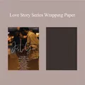 Romantic love story series floral wrapping paper with elegant couple print design - Style D (Love Story Series) / 10 Sheets Set