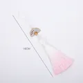 Elegant 16cm pink and white gradient tassel pendant with fan charm for bouquet decoration. - 5 Pieces / Pink