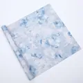 Hochwertige Geschenkpapierrolle mit blauem Ölgemälde-Blumenmuster für Blumensträuße - 10 Blatt Set / Himmelblau (Dem Meer Lauschen)