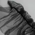 Black mesh ruffle ribbon for elegant floral bouquet packaging and gift decoration - Cloud Gauze - Black * See Details