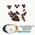 DIY kit for carnation puppy flower bouquet with 20 large plastic eyes and 10 large noses - Puppy Bouquet Material Kit / 10 Pack Set