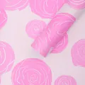 Elegant pink rose pattern wrapping paper for luxury floral bouquets and gift packaging - 1 Pack / Barbie Pink