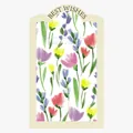 Elegante carta da regalo con motivo floreale ad acquerello e design Best Wishes - Modello B / 10 Fogli/Confezione (35*58cm)