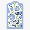 Carta regalo floreale con fiori blu e testo Best Wishes per regali per la festa della mamma. - Modello C / 10 Fogli/Confezione (35*58cm)