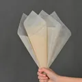 Cream colored milk cotton flower wrapping paper with elegant fibrous texture for DIY bouquets - Pull-out Milk Cotton / Approx 45 Pieces/Pack (27*27cm) / Milk Tea Brown