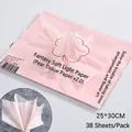 Soft pink floral wrapping tissue paper 25x30cm pack for DIY flower bouquet lining - Waxed Silk Paper / 25x30cm (38 Sheets/Pack) / Water Pink