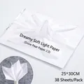 White soft gloss tissue paper for DIY flower bouquet wrapping, 25x30cm pack size - Pull-out Waxed Tissue Paper / 38 Pieces/Pack (25*30cm) / White