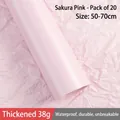 Cherry blossom pink waterproof flower wrapping paper, 20 sheets pack for bouquet decor - 38g Thickened Pearlescent Tissue Paper (20 Pieces/Pack) / Cherry Blossom Pink (38g)