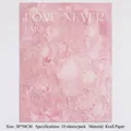 Romantic pink textured kraft paper for flower bouquet wrapping, size 38x50cm, 10 sheets - Artistic Style Model A (10 Pieces/Pack) / Pink