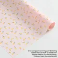 Roze vloeipapier met rozenprint voor bloemverpakking, 50x70cm, set van 20 vellen - Roze Geel Bloemen / 20 Stuks/Verpakking