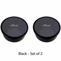 Set of 2 elegant black waterproof round gift boxes with clear lids for flowers - Set of 2 / Black