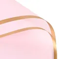 Macro view showing the elegant gold border of soft pink florist flower wrapping paper - Pack of 20 / Gold Border Water Pink
