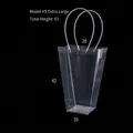 Extra large transparent H5 PVC flower bouquet gift bag with long handles for gifts - Trapezoid (H5) / 10 Pieces/Pack (H5 Extra Large)