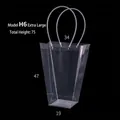 Extra large transparent PVC floral gift bag with long handles for large flower bouquets - Trapezoid (H6) / 10 Pieces/Pack (H6 XL)