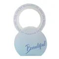 Elegant light blue circular floral gift carrier with beautiful script for DIY gifts - BEAUTIFUL Portable Box / Set of 3 / Clear Sky Blue