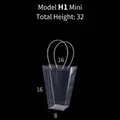 Mini borsa trasparente in PVC per fiori con manici lunghi, dimensioni modello H1 - 10 Pezzi/Confezione (H1 Mini)
