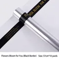 Transparent waterproof flower wrapping paper with black border, 57cm x 10 yards SKU - Flowers Bloom For You (Black Edge) / Roll (57cm*10 Yards)