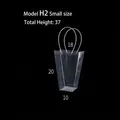 Borsa trasparente in PVC per fiori con manici lunghi modello H2 taglia piccola - 10 Pezzi/Confezione (H2 Piccolo)