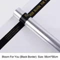 Transparent waterproof OPP flower wrapping paper with black border, 56x56cm size. - Flowers Bloom For You (Black Edge) / Sheet (56cm*56cm)