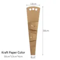 Kraft paper flower packaging sleeve bag 50cm height for single stem floral bouquets - Single Flower Portable Box (Special Portable Box) / 10 Pieces Pack / Kraft Color