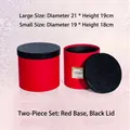 Round red gift box set with black lids for flowers and luxury packaging - Dreamy Starry Sky Round Box / Set of 2 / Red Base Black Lid