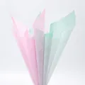 Pastel pink and light green floral wrapping tissue paper with cloud fiber texture - 15 Pieces/Pack / Pink and Green / 60x60cm