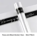 Waterproof OPP flower wrapping paper with black border and elegant text, 56x56cm - Rose And Love (Black Edge) / Sheet (56cm*56cm)