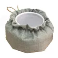 Elegante caja de flores de lino azul claro con forma de calabaza y práctico cordón - 10cmx7cm / Gris claro