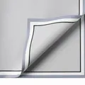 Papier d'emballage de fleurs gris minimaliste avec bordure blanche et noire - Gris Calme