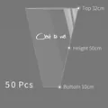 50 pieces of clear trapezoidal flower packaging bags made of waterproof premium cellophane - C'est la vie / Large (32x50x10cm) 50 Pieces/Pack / Clear