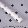 Papier emballage fleurs à pois noir et blanc, lot de 20 feuilles, taille 58x58cm, étanche - Pois Noir Blanc