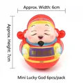 Lot de 6 mini figurines culbuto Dieu de la Fortune pour décoration du Nouvel An - Small God of Wealth Figurine / Lot de 6