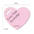Pink heart-shaped single flower gift box with Love You Everyday print, size 40x35cm. - Heart Single Rose Box (Slanted Mouth) / 3 Sheets / Pink