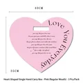 Pink heart-shaped gift carrier box for single flowers with romantic love quote - Color: Heart Single Stem Tote Box - Pink (Front Opening); Specs: Other