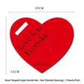Professional red heart-shaped handheld flower gift box with Love You Everyday text - Color: Heart Single Stem Carry Box - Red (Slant Opening); Spec: Other