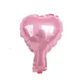 Uninflated pink metallic heart-shaped foil balloon for party and bouquet decoration - 5 Inch Heart / Pink