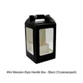 Premium black mini mansion handheld gift box with transparent windows, 10 pieces per pack - Color: Mini Mansion Portable Box - Black; Specification: Other