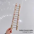 Golden bamboo-shaped decorative fortune ladder for New Year, size 7.5x42x11.5cm SKU view - Rising Ladder Style / Gold