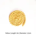 Coiled yellow 3-strand cotton rope, 3m length and 1.2cm diameter for DIY craft projects - Colorful Cotton Rope / 3m * Diameter 1.2cm / Yellow
