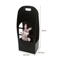Elegant black windowed gift bag with cute rabbit illustration and handle for packaging - Sale Tote Bag - Window Champagne White Bunny (Other Specs)