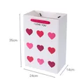 White Valentine's Day gift bag with pink hearts and I LOVE YOU text, 35x24x14cm - 3 Pieces/Pack (24x14x35cm) / White