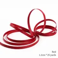 1.2cm red cotton ribbon for DIY festive decorations and handmade crafts - New Year Decoration Ribbon / 1.2cm*25 Yards / Red