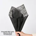 Elegant black milk cotton flower wrapping paper for DIY floral bouquets, 45 sheets per pack - Pull-out Milk Cotton / 45 Pieces/Pack (43*56cm) / Mystic Black