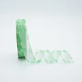 Semi-transparent green organza ribbon with rose pattern for flower bouquet and gift wrapping - Rose Print (Green) / 2.5cm*20 Yards / Green