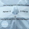 Light blue milk cotton flower wrapping paper with convenient extraction hole design - Pull-out Milk Cotton / Large Size 40*57cm (36 Pieces/Pack) / Light Blue