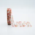 Elegant transparent organza ribbon with orange rose pattern for luxury gift wrapping - Rose Print (Wine Red) / 2.5cm*20 Yards / Burgundy